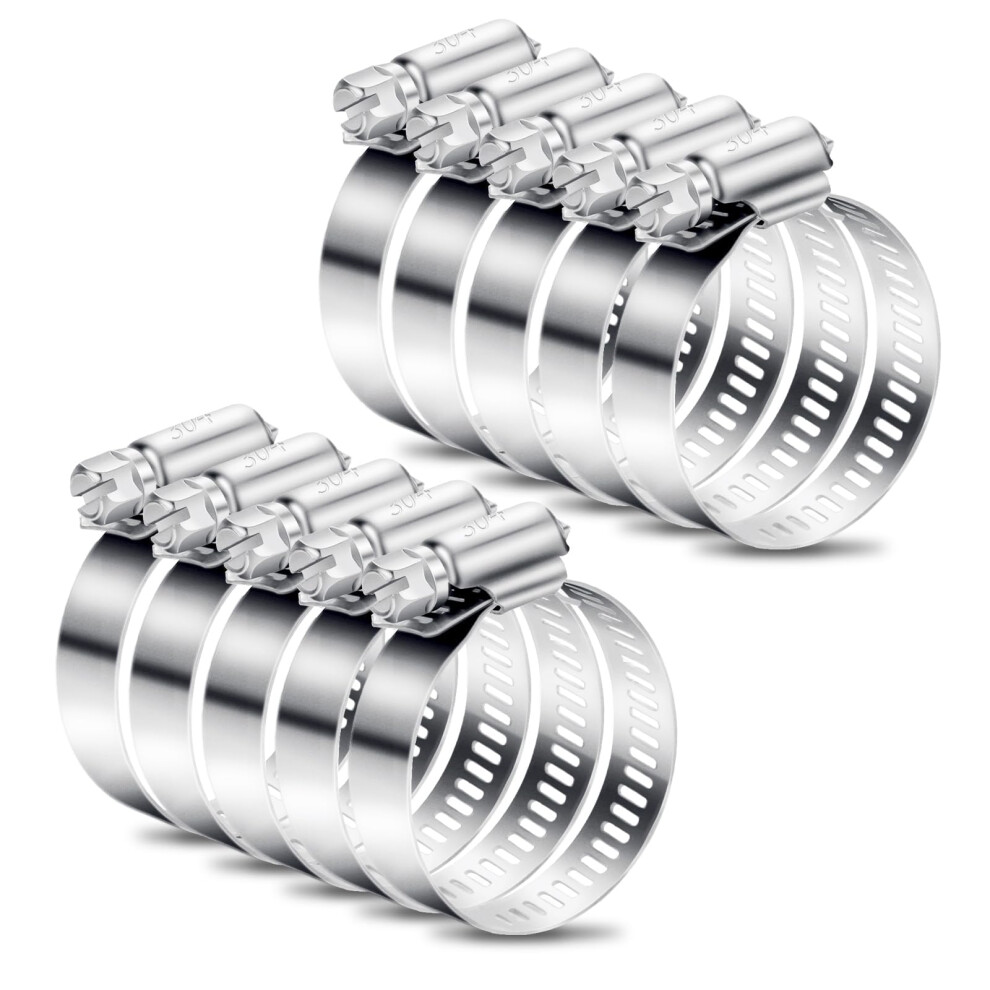 10Pcs Jubilee Clips Assorted 21-44Mm Hose Clamps Adjustable Hose Clips Stainless Steel Hose Pipe Clips Worm Drive Small For Flexible Exhaust Hose Pip 36583331