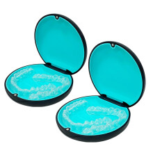 Maoerdental 2PCS Retainer Case Compatible with Invisalign,Cute Slim Aligner Case,Customized Magnetic Closure Orthodontic Retainer Cases (2 Pack Black