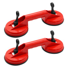 Aleker 2 Pack Glass Suction Cups, Glass Suckers Lifters, Heavy Duty Vacuum Handle Suction Lifter, Dual Suction Pads to Lift Glass, Tiles, Slabs, Lift