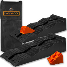 Xtremeauto CHOCKLOCK Caravan Levelling Ramps - 2 Pack Heavy Duty Motorhome Ramps with Chocks & Bag, UV-Resistant Non-Skid Campervan Blocks (5 Tonne L