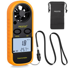 Proster Anemometer - Handheld Wind Speed Meter with Backlight LCD Wind Gauge Wind Air Flow Velocity Measure Speed and Temperature for RC Drones Winds