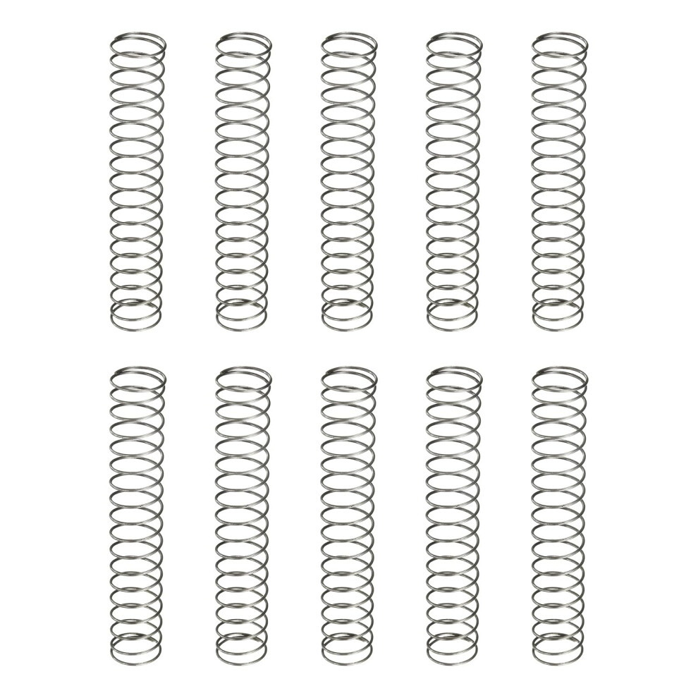Sourcing Map 10Pcs Compression Spring, 9Mm Od, 0.5Mm Wire Size, 50Mm Free Length, Spring Steel Construction Extended Mechanical Compression Springs F 30918306