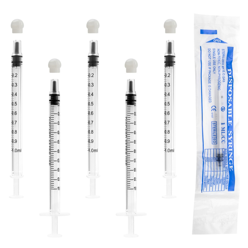 Atsuhut 20 Pcs 1Ml Colostrum Syringe With Cap, Plastic Syringes Without Needle Sterile Harvesting ,Individually Sealed For Lab Dispensing Liquid Meas 54171411