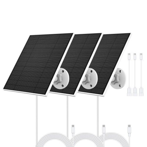Solar Panel for Eufy Camera, 5W Solar Panel Compatible with Eufycam 2/2 Pro/2C/2C Pro/3/3C/E/E20/E40/L20/L40, Solar Charger for Eufy Camera with USB-