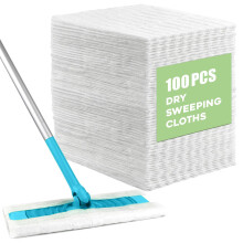 Chovbe 100 Pcs Dry Sweeping Cloths Pads, Compatible with Flash Speed Mop Refill Wipes Disposable Duster Refills Floor Wipes Duster Refills for Floor