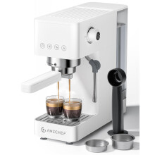 AMZCHEF 20-Bar-Professional-Espresso-Machine, 1350W Coffee Machine with Milk Frother, Flexible Brewing Options, Compact Espresso Machine for Cappucci
