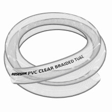 16mm (5/8") Clear PVC Braided Hose,Food Grade/Oil/Water/Fuel Reinforced Pipe,Tube 25m