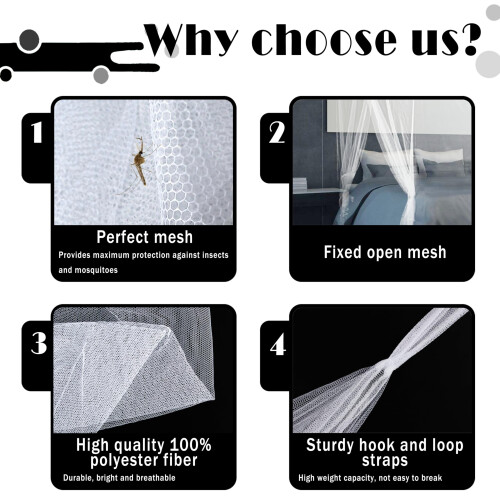 Camping Mosquito Net Canopy for Double Bed, Breathable Mesh, Foldable Freestanding Design 2