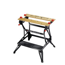 BLACK+DECKER Tough Work Bench Saw Horse, Dual Height Heavy Duty Steel Frame, WM626-XJ