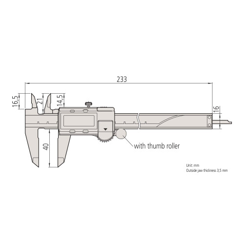 Mitutoyo MIT500-196-30 Absolute AOS Digimatic Caliper, 0mm-150mm/0"-6" Range 2