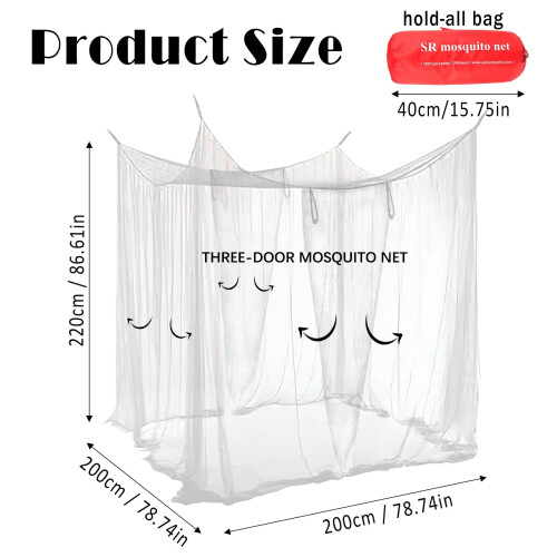Camping Mosquito Net Canopy for Double Bed, Breathable Mesh, Foldable Freestanding Design 1