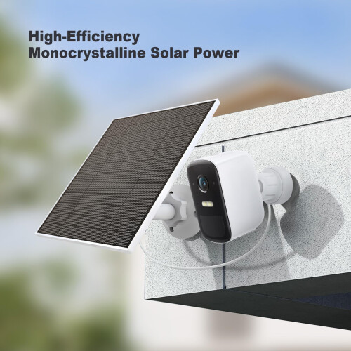 Solar Panel for Eufy Camera, 5W Solar Panel Compatible with Eufycam 2/2 Pro/2C/2C Pro/3/3C/E/E20/E40/L20/L40, Solar Charger for Eufy Camera with USB- 2
