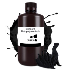 ELEGOO Standard 3D Printer Resin, Black 1000g, 405nm Fast Curing Photopolymer Resin, Ideal for Beginners with Easy Molding for LCD/MSLA 3D Printing