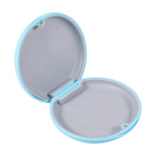 Annhua Retainer Case Slim Partial Denture Box with Magnetic Closure, Dental Retainer Box with Silicone Textured Liner, False Teeth Container for Hous