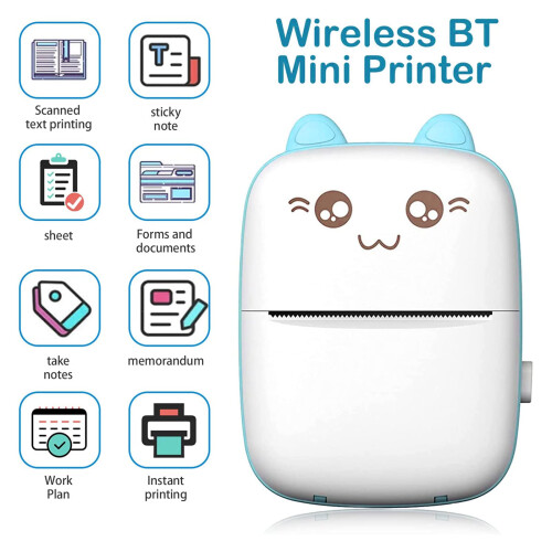 DIFCUL C9 Mini Thermal Printer,Bluetooth Labler Maker,Portable Inkless Printers Compatible with Android and ios,Printable Photos,Lists,Memo,QR Codes, 1