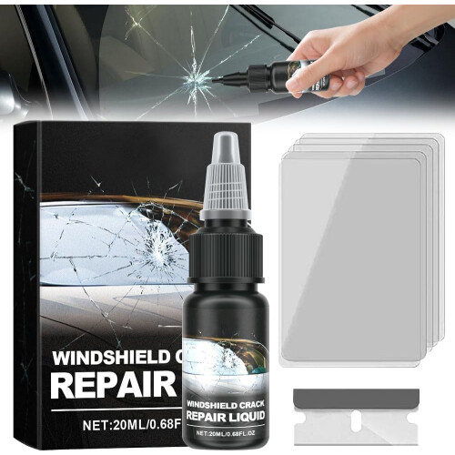 Windshield  Kit for Quick Crack Fix, Universal Car Glass Chip Scratch Restoration, 1 Set