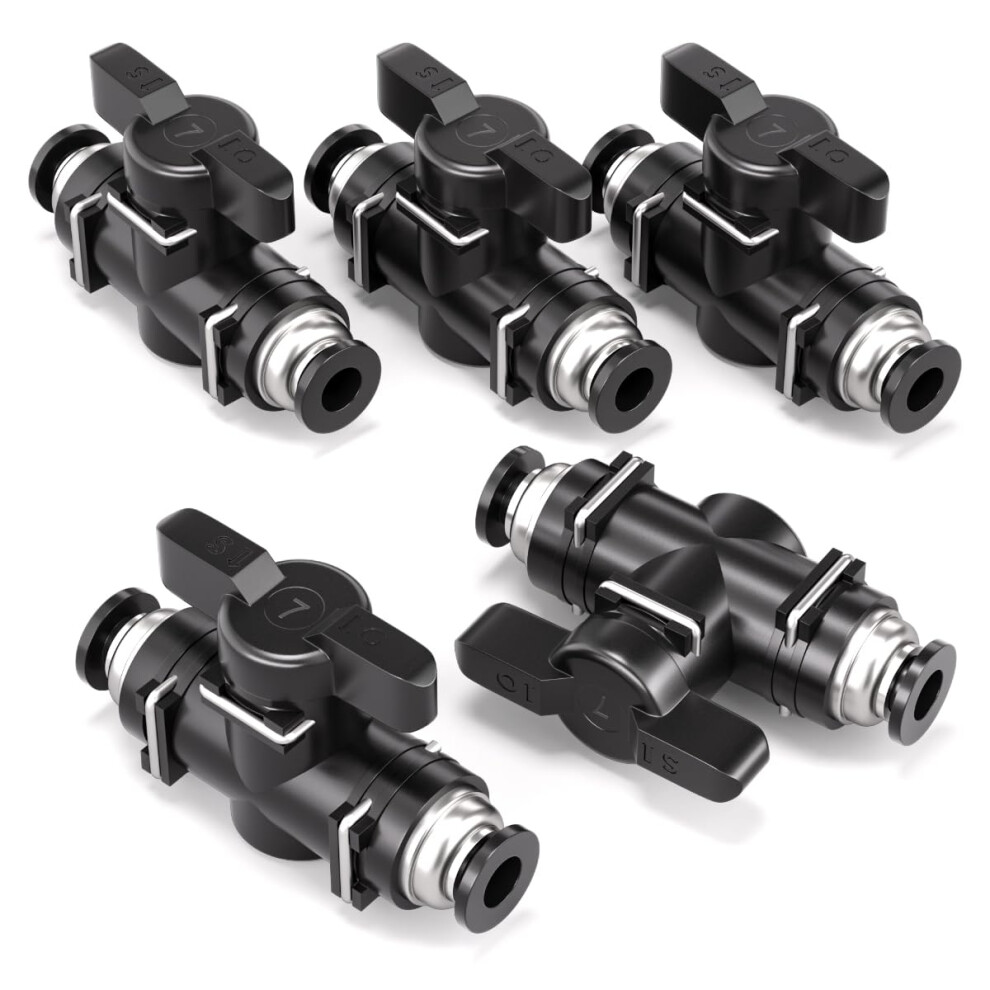Bwintech 2 Pcs 8Mm Pneumatic Ball Valve Push To Connect Fittings Buc Air Flow Control Valve Straight Quick Connect Air Hose Fittings 83668241