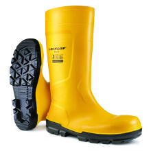 DUNLOP Work-It - Unisex Full Safety Slip-Resistant Waterproof Work Boots, Yellow, Antistatic and Chemical Resistant PVC Wellies with Steel Toecap for