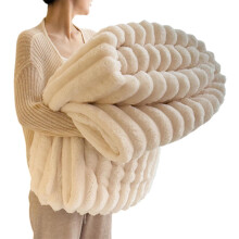 Fleece Throw Blanket Cream White 39x59 UltraSoft Flannel Comfort for Couch and Bedroom