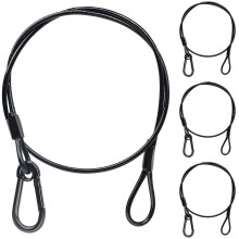 Stage Lights Safety Cable, 4mm85cm Safety Chain, Picture Hanging Wire Rope, Stainless Steel Chain with Buckle and Looped Hanging Cord