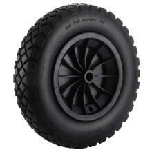 CROWNSHOP 14" Wheelbarrow Wheel PU Puncture Proof Solid 3.50-8 Wheel Solid Tyre Rim Wheels Tyre Heavy Duty Replacement Tire for Garden Trolley Barrow