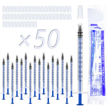10ml Plastic Syringes with Caps No Needle Syringe for Refilling and Measuring Liquids,Scientific Labs,Feeding Pets Sterile, Individually Sealed (1ml-