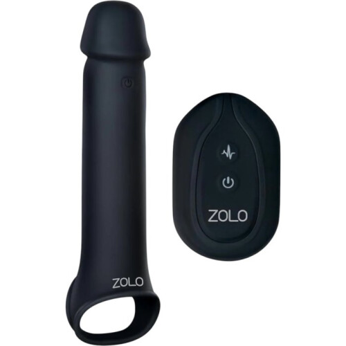 Zolo Vibrating Remote Control Penis Extender Black 8 Inch