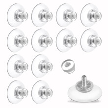 12 pcs Suction Cups, 32 mm Clear Window Suckers for Glass, Sucker Pads with Knurled Nut for Window, Tiles, Wall, Door, Bathroom, Kitchen Suction Hold
