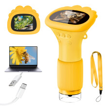 Acoath Microscope for Kids, 1000X Handheld Digital Miniscope with 2.0" Screen, Portable Pocket Little Scientist Childrens Microscope Toys Christmas G