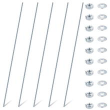 M4 Fully Threaded Rods & Studs, Threaded Bars, Blue Zinc Threads Rods for Anchor Bolts Screws, with Nuts and Washers(M4 x 300mm)