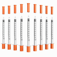 U-100 Syringe 1ml/cc 31G 5/16"(8mm) Scientific Lab Syringes, Pack of 20, Disposable Individual Package