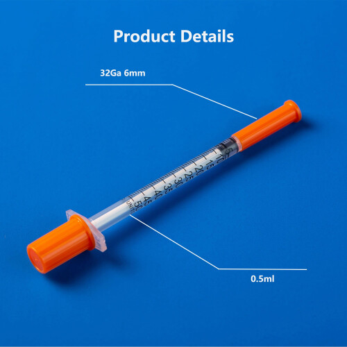 20 Pack 0.5ml Syringes with 32G(6mm) Tool , Multiple Uses Laboratory Accessories, Individually Sealed Packaging 1