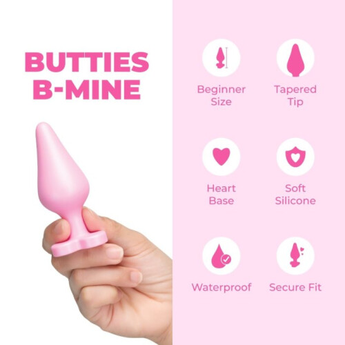 b-Vibe Butties b-Mine Silicone Heart Base Butt Plug 1