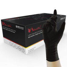 Unigloves Select Black Latex Extended Cuff GT0012 Single Use - Multipurpose, Powder Free Disposable Gloves, Optimised for Tattoo Artists, Box of 100