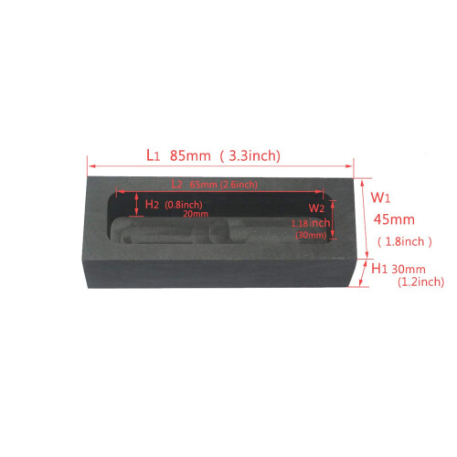 LLF Gold Silver Graphite Ingot Mold Mould Crucible for Melting Casting Refining (665g) 1