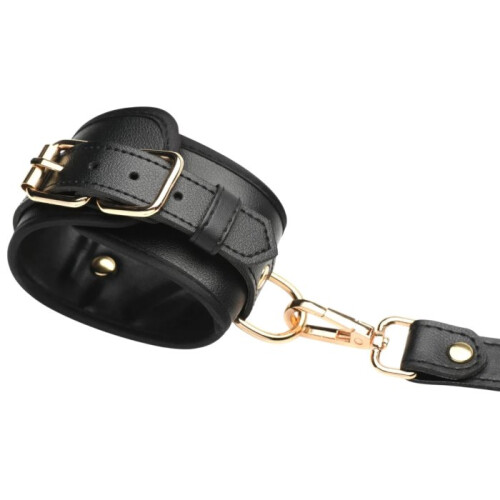Strict Vegan Leather Bondage Harness with Cuffs Black 2