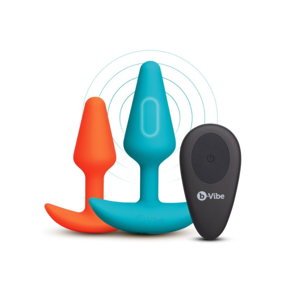 B-Vibe Butties Anal Training Bundle Remote Control Butt Plug Set (2 Piece)