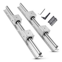 CNCMANS Linear Rail 2Pcs SBR16 650mm Linear Guide Fully Support Linear Rail Shaft Guide with 4Pcs SBR16UU Linear Bearing Sliding Block for Industrial