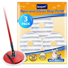 KEEPOW 3 Refills for Vileda Spin and Clean Floor Mop and Bucket, Reusable Microfiber Refill Compatible with Vileda Spin Mop Head replacement, Efficie