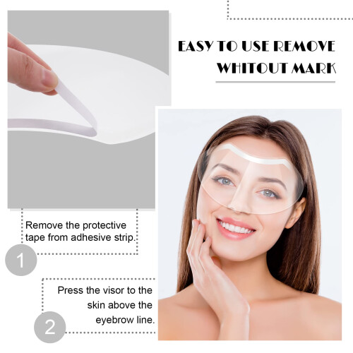 Fuyamp 50 Pcs Shower Face Eye Protector, Plastic Eye Shield Face Eye Protector for Microblading, Protective Clear Face Visor Shield for Permanent Mak 2