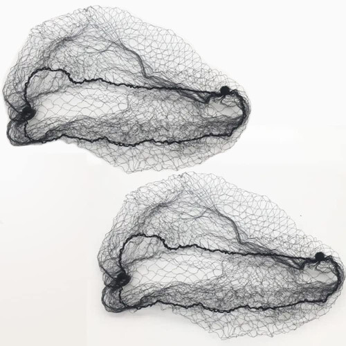 Nylon Sleep Hair Net for Sleeping – Elastic Edge, Breathable Mesh for Buns, Black 2‑Pack 2