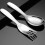 1Set Toddler Stainless Steel Spoon Fork Set Silver Easy Clean Compact 5