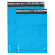 JeeJaan 50 Pcs Mixed Baby Blue Mailer 2 Sizes 25 from Each 10 X 14 and 12 X 16 - Poly Postal Self Seal Bags - Ship Your Valuables with Our Durable a