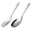 1Set Toddler Stainless Steel Spoon Fork Set Silver Easy Clean Compact 9