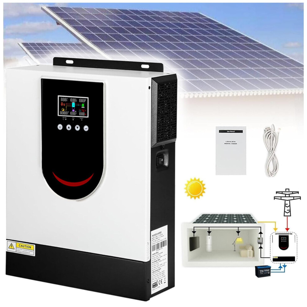 Hybrid Solar Inverter 2000W 3000W Pure Sine Wave Off Grid Mppt Charger For Home Rv Boat 9044945251456