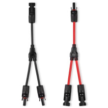 URAQT Solar Cable Y-Splitter (1 to 2), 2 Pcs 6mm² Solar PV Parallel Adapter Y Cable Connector, Solar Panel Extension Cable MMF+FFM for Parallel Photo