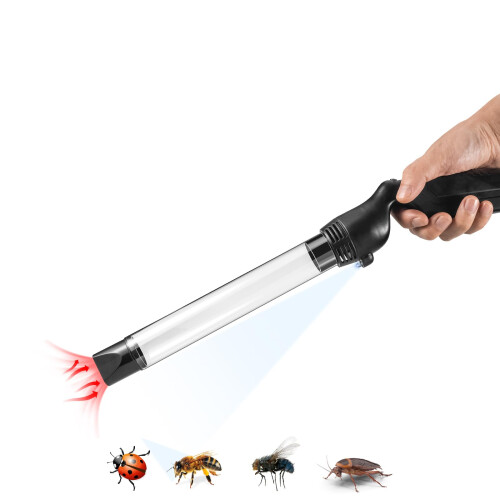 Handheld Bug Vacuum with LED Target Light, OneButton Contact Insect Catcher for Home