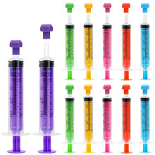 12pcs 10ml Syringe Liquid Measuring Syringes with Cap, Individually Sterile Sealed Lab Syringes with Measurement for Measuring Liquids, Scientific La