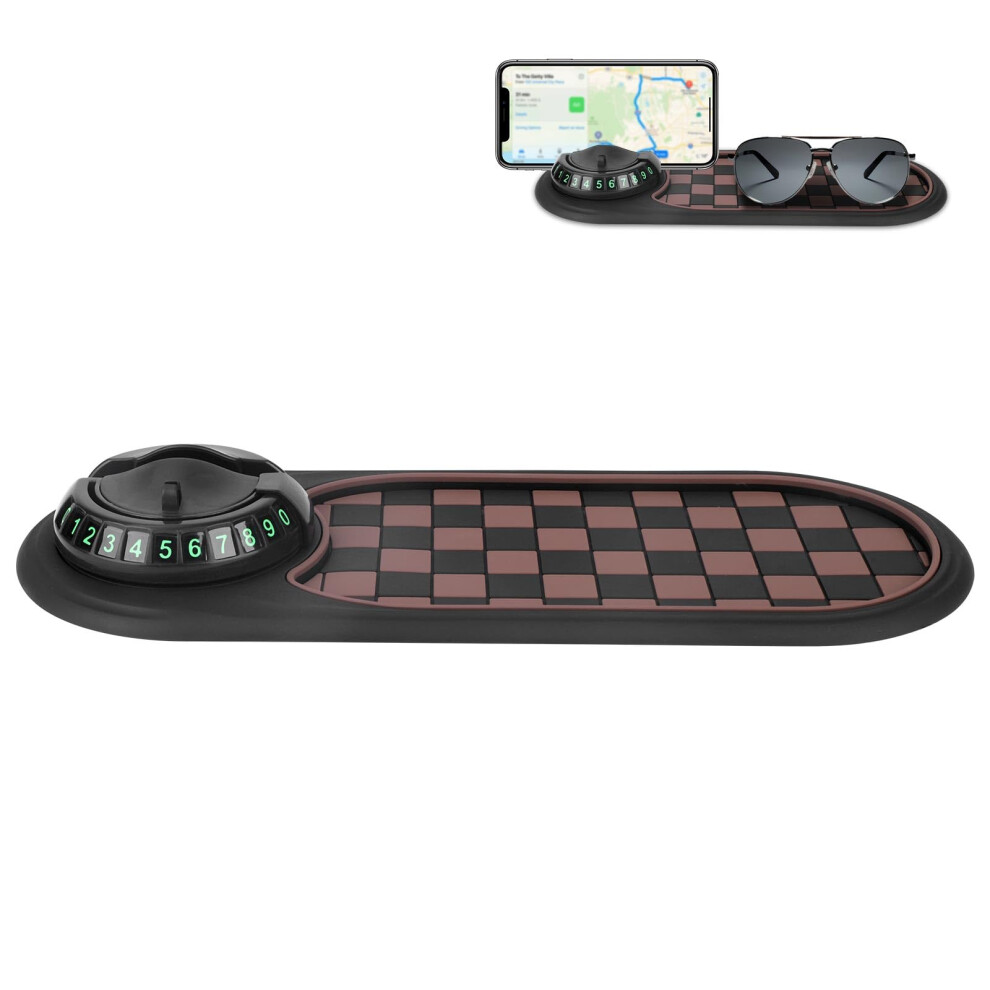 Car Phone Holder With Antislip Dashboard Mat, 360 Rotatable Universal Fit For Hands Viewing And Storage 9113335617629