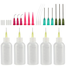 5 Pcs Needle Bottle Applicators, 50ml Needle Tip Applicator Bottles, Precision Needles Tip Glue Bottle, Glue Applicator Bottles with 17 Dispensing Ne